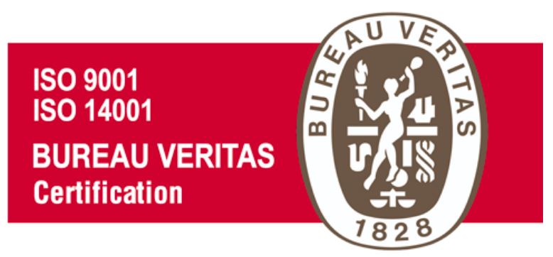 Certificación Bureau Veritas ISO 9001 e ISO 14001